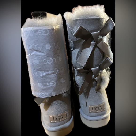Ugg Bailey Bow II Boot Goat (light grey) BNIB AUTHENTIC Size 12 - Picture 3 of 5